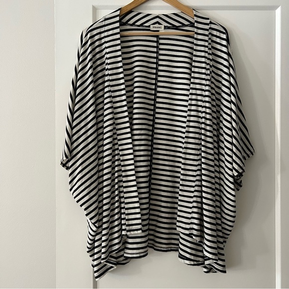 FRANC striped kimono cardigan M/L | TENCEL-cotton stretch | Made in Canada - Picture 1 of 4